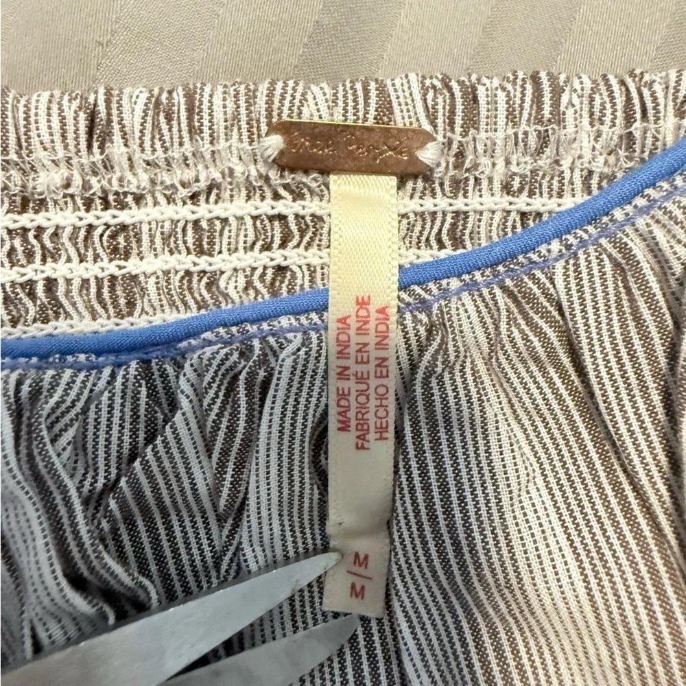 Free People Gray and Blue Strappy Top